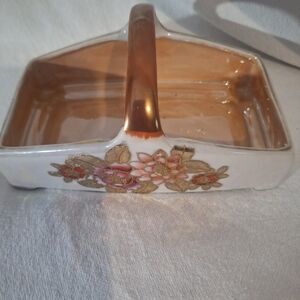 Elegant Floral Ceramic Basket